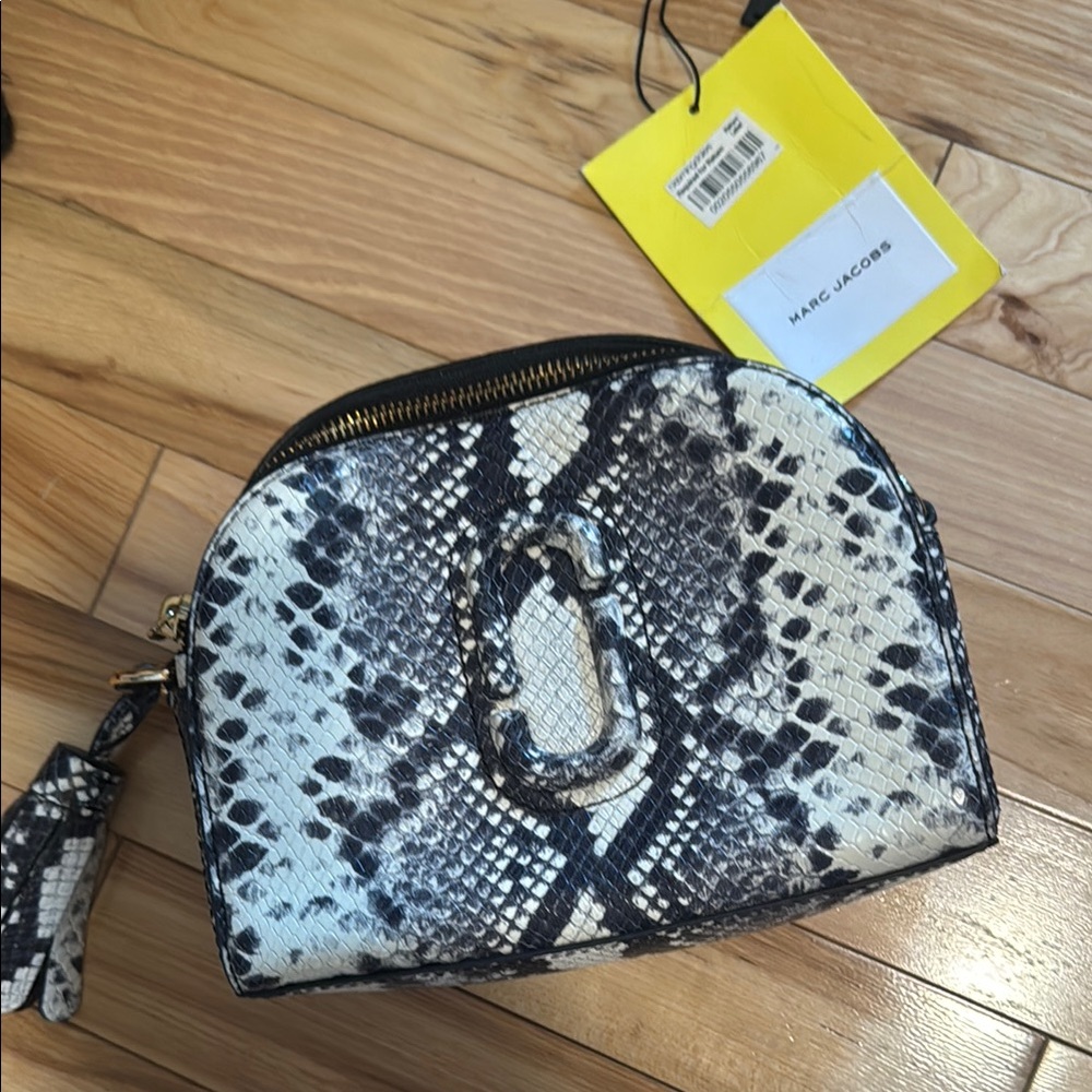 Marc Jacobs Black and White Snakeskin Clutch